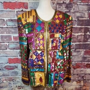 Vintage Nordstrom Exclusive Sequined Silk Jacket